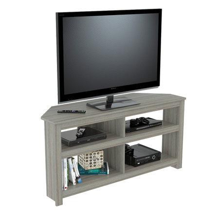 Inval Corner TV Stand 50 in. W Smoked Oak Fits TVs Up to 50 in. with Cable Management MTV-17019